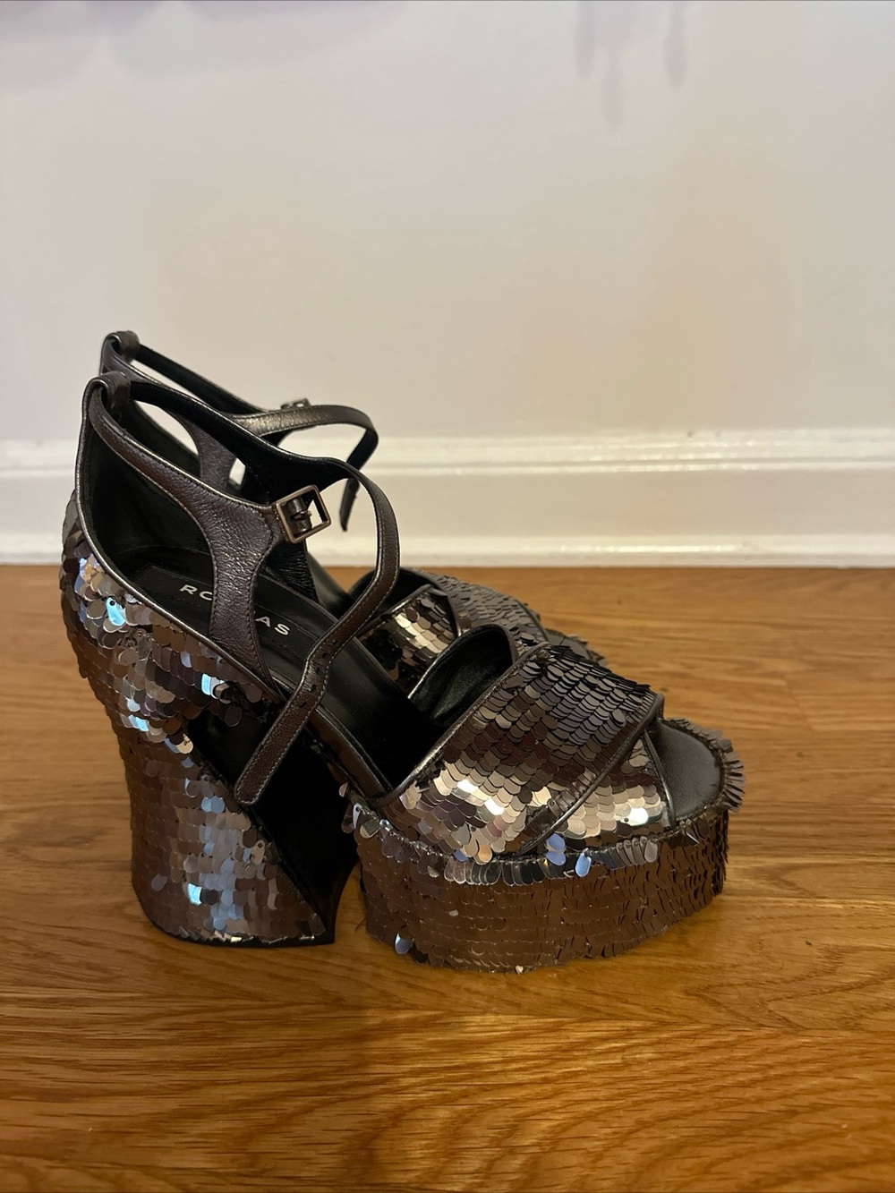 Rochas Paris sequin platforms size 37